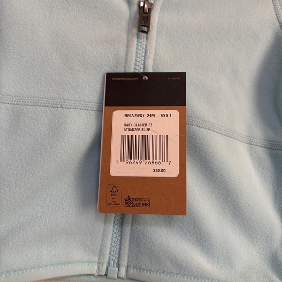 NEW THE NORTH FACE BABY GLACIER FULL ZIP Fleece HOODIE INFANTS Baby 18-24m - Picture 4 of 7